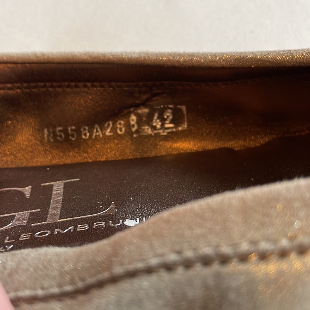 Agl Flats Python Toe Shimmery Tan Leather Size 42 - image 6